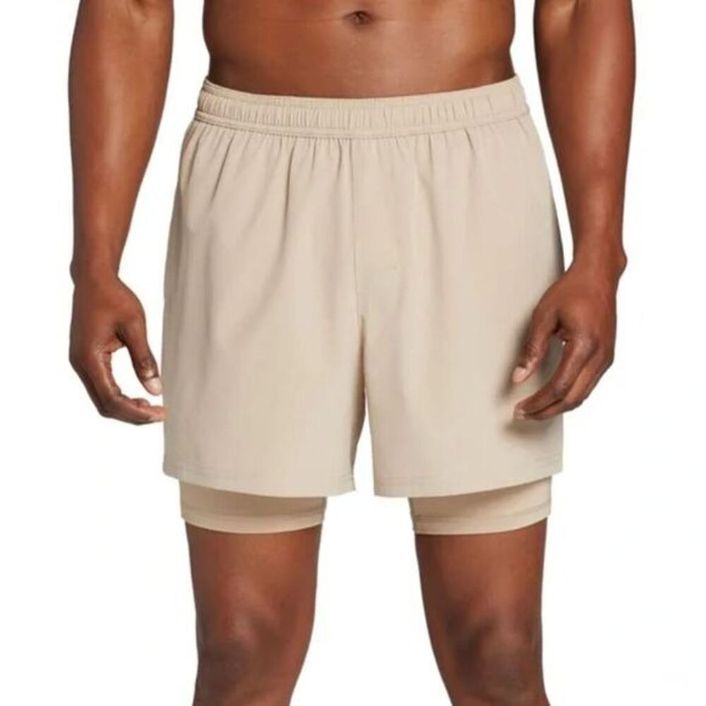 DSG Men's XXL Khaki 2 in 1 Agility Running Athletic Activewear Shorts H23-16
